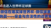 微信在哪买球世界杯-微信球赛购买——安全与合法性的边界审视