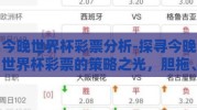 今晚世界杯彩票分析-探寻今晚世界杯彩票的策略之光，胆拖、分析、以及热门预测的交锋