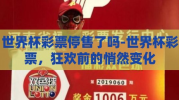世界杯彩票停售了吗-世界杯彩票，狂欢前的悄然变化