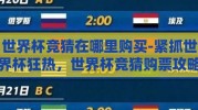 世界杯竞猜在哪里购买-紧抓世界杯狂热，世界杯竞猜购票攻略指南