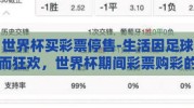世界杯买彩票停售-生活因足球而狂欢，世界杯期间彩票购彩的激情与责任