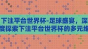 下注平台世界杯-足球盛宴，深度探索下注平台世界杯的多元维度