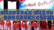 微信世界杯怎么买-微信世界杯，便捷的互动观赛方式与买球新选择