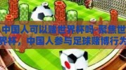 中国人可以赌世界杯吗-聚焦世界杯，中国人参与足球赌博行为的法律界限与影响