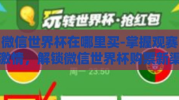 微信世界杯在哪里买-掌握观赛激情，解锁微信世界杯购票新渠道