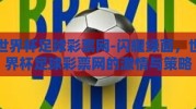 世界杯足球彩票网-闪耀绿茵，世界杯足球彩票网的激情与策略