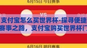 支付宝怎么买世界杯-探寻便捷赛事之路，支付宝购买世界杯门票全攻略