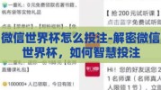 微信世界杯怎么投注-解密微信世界杯，如何智慧投注