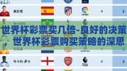 世界杯彩票买几倍-良好的决策，世界杯彩票购买策略的深思