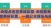 央视点名世界杯彩票-央视聚焦世界杯彩票，一场公众娱乐与风险的双重考验