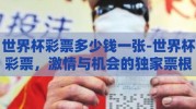 世界杯彩票多少钱一张-世界杯彩票，激情与机会的独家票根