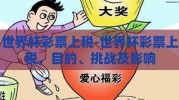 世界杯彩票上税-世界杯彩票上税，目的、挑战及影响
