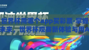 世界杯用哪个app买彩票-掌握未来，世界杯观赛新体验与用APP买彩票的便捷性探索