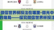微信世界杯投注在哪里-微光中的赌局——探究微信世界杯投注的隐蔽世界