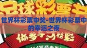 世界杯彩票中奖-世界杯彩票中的幸运之夜