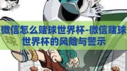 微信怎么赌球世界杯-微信赌球世界杯的风险与警示