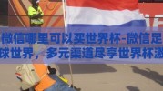微信哪里可以买世界杯-微信足球世界，多元渠道尽享世界杯激情