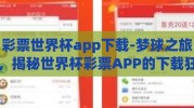 彩票世界杯app下载-梦球之旅，揭秘世界杯彩票APP的下载狂欢
