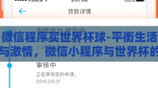 微信程序买世界杯球-平衡生活与激情，微信小程序与世界杯的偶合