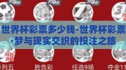 世界杯彩票多少钱-世界杯彩票·梦与现实交织的投注之旅