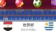 世界杯怎么买彩票保稳-精明攻略，稳赢世界杯彩票的实用指南