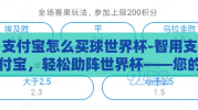 支付宝怎么买球世界杯-智用支付宝，轻松助阵世界杯——您的数字观赛新体验