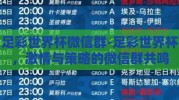 足彩世界杯微信群-足彩世界杯，激情与策略的微信群共鸣