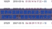 世界杯足球彩票的买法-世界杯足球彩票，智慧与乐趣的交织