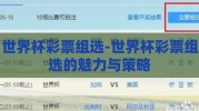 世界杯彩票组选-世界杯彩票组选的魅力与策略