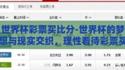 世界杯彩票买比分-世界杯的梦想与现实交织，理性看待彩票买比分