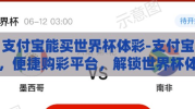 支付宝能买世界杯体彩-支付宝，便捷购彩平台，解锁世界杯体彩新体验