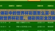体彩中的世界杯彩票怎么买-玩转世界杯彩票，体彩购彩全攻略