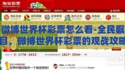 微博世界杯彩票怎么看-全民瞩目，微博世界杯彩票的观战攻略