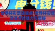 世界杯彩票店返点-世界杯彩票店返点的魅力与奥秘