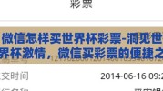 微信怎样买世界杯彩票-洞见世界杯激情，微信买彩票的便捷之旅