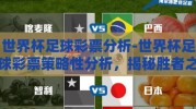 世界杯足球彩票分析-世界杯足球彩票策略性分析，揭秘胜者之道