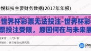 世界杯彩票无法投注-世界杯彩票投注受限，原因何在与未来展望