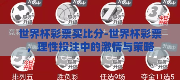 世界杯彩票买比分-世界杯彩票，理性投注中的激情与策略
