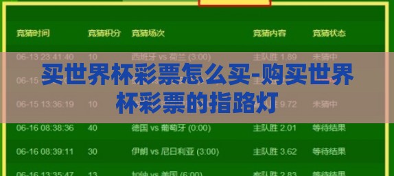 买世界杯彩票怎么买-购买世界杯彩票的指路灯