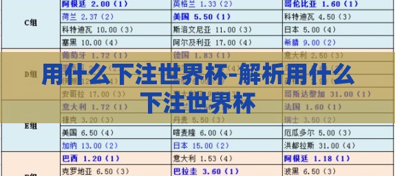用什么下注世界杯-解析用什么下注世界杯