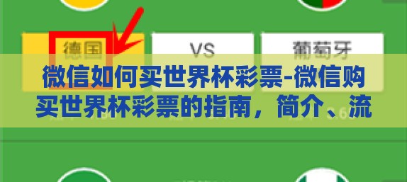 微信如何买世界杯彩票-微信购买世界杯彩票的指南，简介、流程与注意事项
