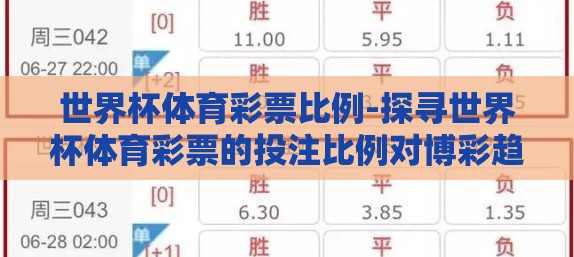 世界杯体育彩票比例-探寻世界杯体育彩票的投注比例对博彩趋势的影响