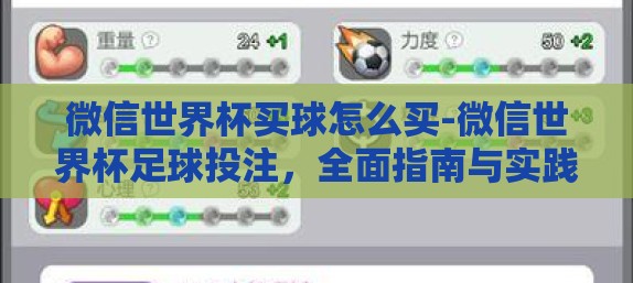 微信世界杯买球怎么买-微信世界杯足球投注,全面指南与实践操作 微信世界杯买球怎么买-微信世界杯足球投注,全面指南与实践操作