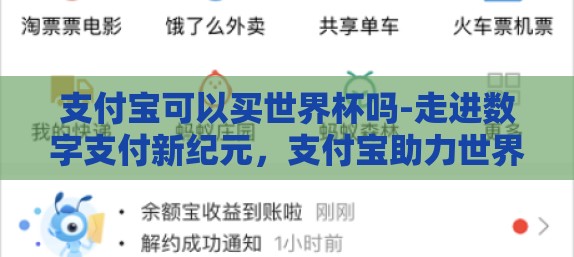 支付宝可以买世界杯吗-走进数字支付新纪元，支付宝助力世界杯购彩便民化