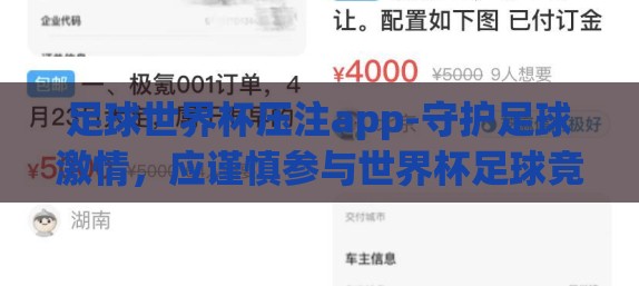 足球世界杯压注app-守护足球激情，应谨慎参与世界杯足球竞猜APP
