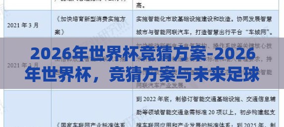 2026年世界杯竞猜方案-2026年世界杯，竞猜方案与未来足球盛宴的奇妙预见