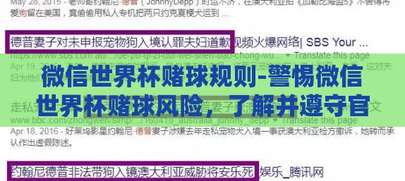 微信世界杯赌球规则-警惕微信世界杯赌球风险，了解并遵守官方规则