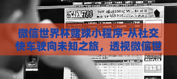 微信世界杯赌球小程序-从社交快车驶向未知之旅，透视微信世界杯赌球小程序的崛起与影响