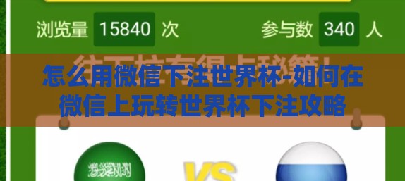 怎么用微信下注世界杯-如何在微信上玩转世界杯下注攻略