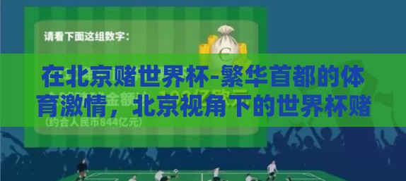 在北京赌世界杯-繁华首都的体育激情，北京视角下的世界杯赌博现象剖析
